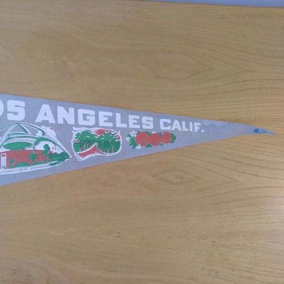 Vintage 60s Los Angeles California Pennant Flag - Picture 2 of 7